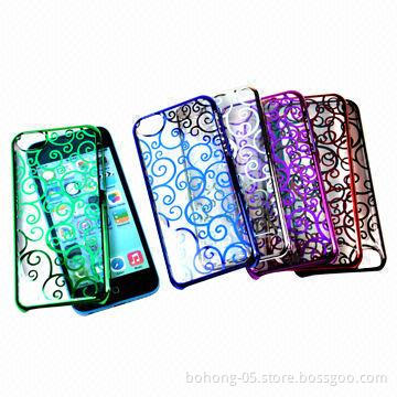 PC Case for iPhone 5C, Electroplating Radium Carved Word, Various Colors are Available